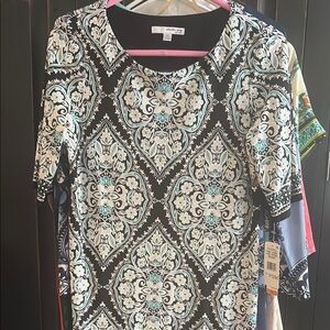 Michael Kors Black and White Patterned Women's Top